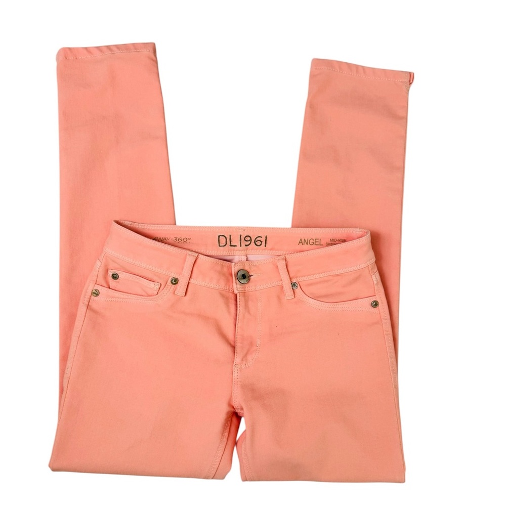 DL1961 Angel Mid-Rise Skinny Jeans Women’s Size 27 Peach Pink Stretch Denim